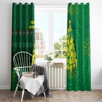 Cook Islands Christmas Window Curtain Seashell Xmas Tree Tribal Waves DT05 - Polynesian Pride