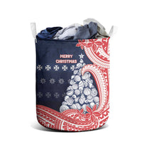 Wallis And Futuna Christmas Laundry Basket Seashell Xmas Tree Tribal Waves DT05 - Polynesian Pride
