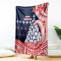 Wallis And Futuna Christmas Blanket Seashell Xmas Tree Tribal Waves DT05 - Polynesian Pride