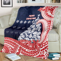 Wallis And Futuna Christmas Blanket Seashell Xmas Tree Tribal Waves DT05 - Polynesian Pride