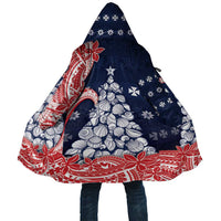 Wallis And Futuna Christmas Cloak Seashell Xmas Tree Tribal Waves DT05 Unisex Navy - Polynesian Pride