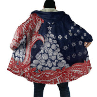 Wallis And Futuna Christmas Cloak Seashell Xmas Tree Tribal Waves DT05 - Polynesian Pride