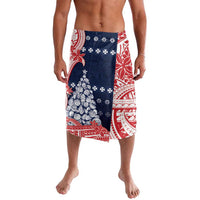 Wallis And Futuna Christmas Lavalava Seashell Xmas Tree Tribal Waves DT05 Navy - Polynesian Pride