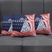 Wallis And Futuna Christmas Pillow Cover Seashell Xmas Tree Tribal Waves DT05 - Polynesian Pride