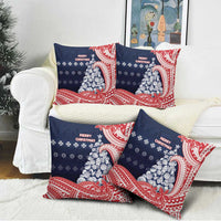 Wallis And Futuna Christmas Pillow Cover Seashell Xmas Tree Tribal Waves DT05 - Polynesian Pride