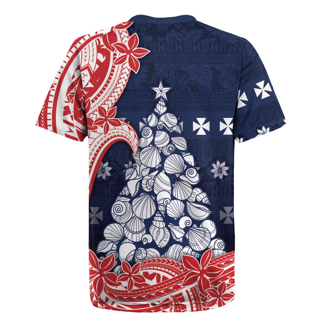 Wallis And Futuna Christmas Rugby Jersey Seashell Xmas Tree Tribal Waves DT05 - Polynesian Pride
