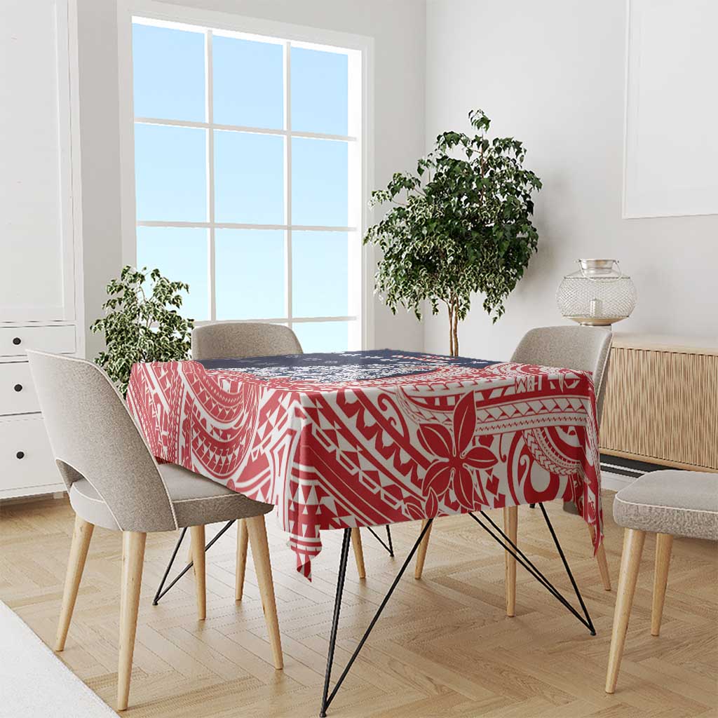 Wallis And Futuna Christmas Tablecloth Seashell Xmas Tree Tribal Waves DT05 - Polynesian Pride