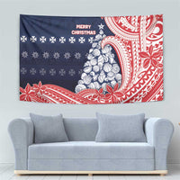 Wallis And Futuna Christmas Tapestry Seashell Xmas Tree Tribal Waves DT05 - Polynesian Pride