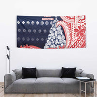 Wallis And Futuna Christmas Tapestry Seashell Xmas Tree Tribal Waves DT05 - Polynesian Pride