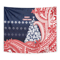Wallis And Futuna Christmas Tapestry Seashell Xmas Tree Tribal Waves DT05 - Polynesian Pride