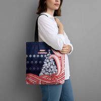 Wallis And Futuna Christmas Tote Bag Seashell Xmas Tree Tribal Waves DT05 - Polynesian Pride