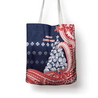 Wallis And Futuna Christmas Tote Bag Seashell Xmas Tree Tribal Waves DT05 - Polynesian Pride
