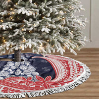 Wallis And Futuna Christmas Tree Skirt Seashell Xmas Tree Tribal Waves DT05 - Polynesian Pride