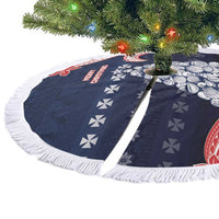 Wallis And Futuna Christmas Tree Skirt Seashell Xmas Tree Tribal Waves DT05 - Polynesian Pride