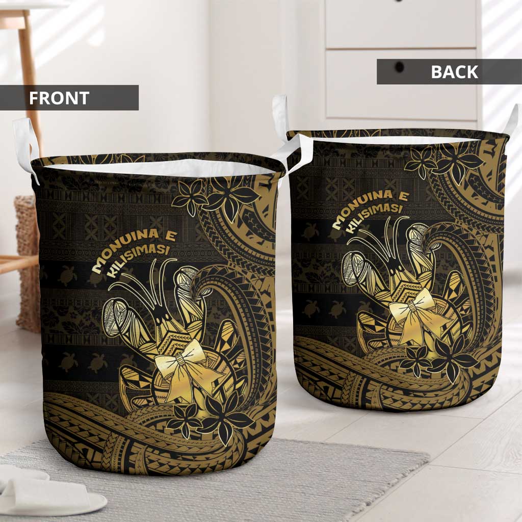 Niue Christmas Laundry Basket Niuean Crab Xmas Tribal Waves DT05 - Polynesian Pride
