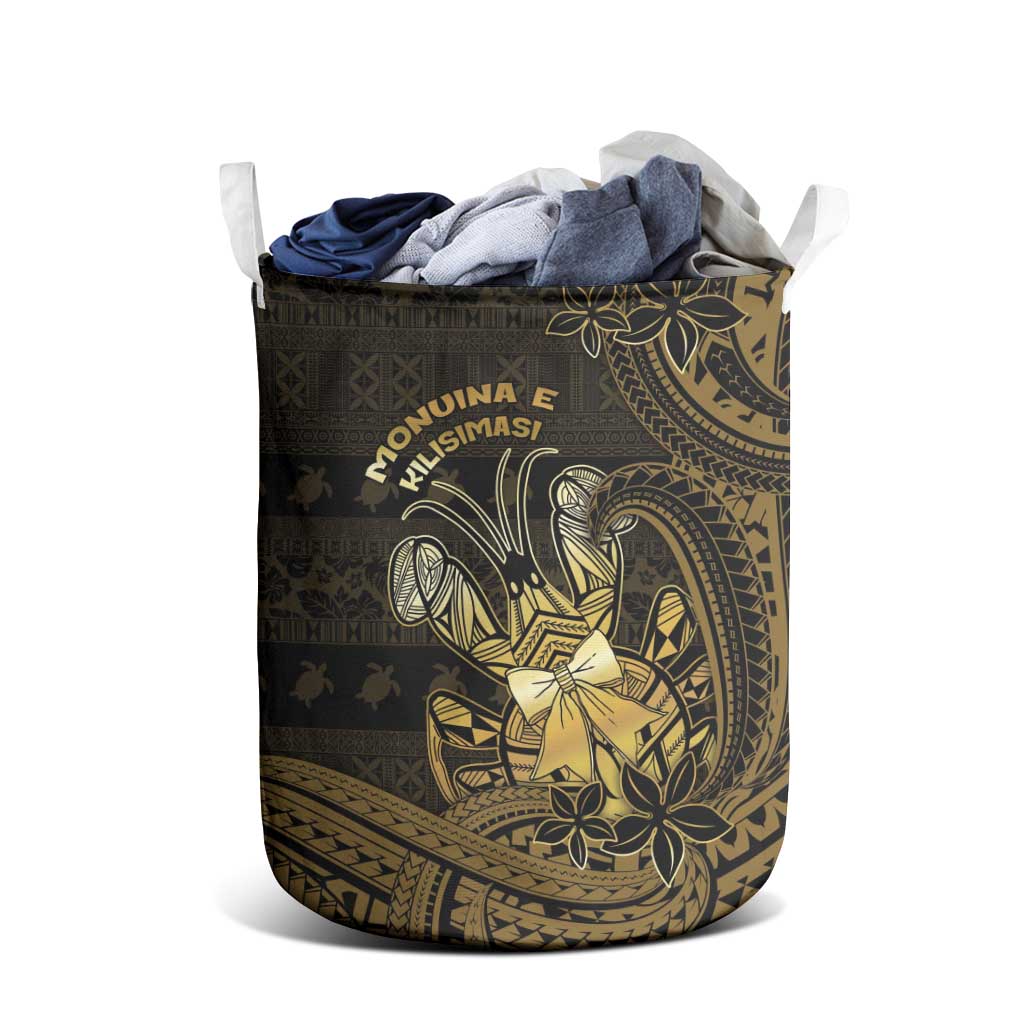 Niue Christmas Laundry Basket Niuean Crab Xmas Tribal Waves DT05 - Polynesian Pride
