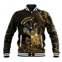 Niue Christmas Baseball Jacket Niuean Crab Xmas Tribal Waves DT05 Unisex Gold - Polynesian Pride