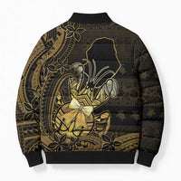 Niue Christmas Bomber Puffer Jacket Niuean Crab Xmas Tribal Waves DT05 - Polynesian Pride