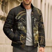 Niue Christmas Bomber Puffer Jacket Niuean Crab Xmas Tribal Waves DT05 - Polynesian Pride