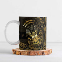 Niue Christmas Ceramic Mug Niuean Crab Xmas Tribal Waves DT05 Gold - Polynesian Pride