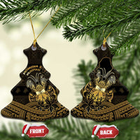 Niue Christmas Ceramic Ornament Niuean Crab Xmas Tribal Waves DT05 Christmas Tree Gold - Polynesian Pride