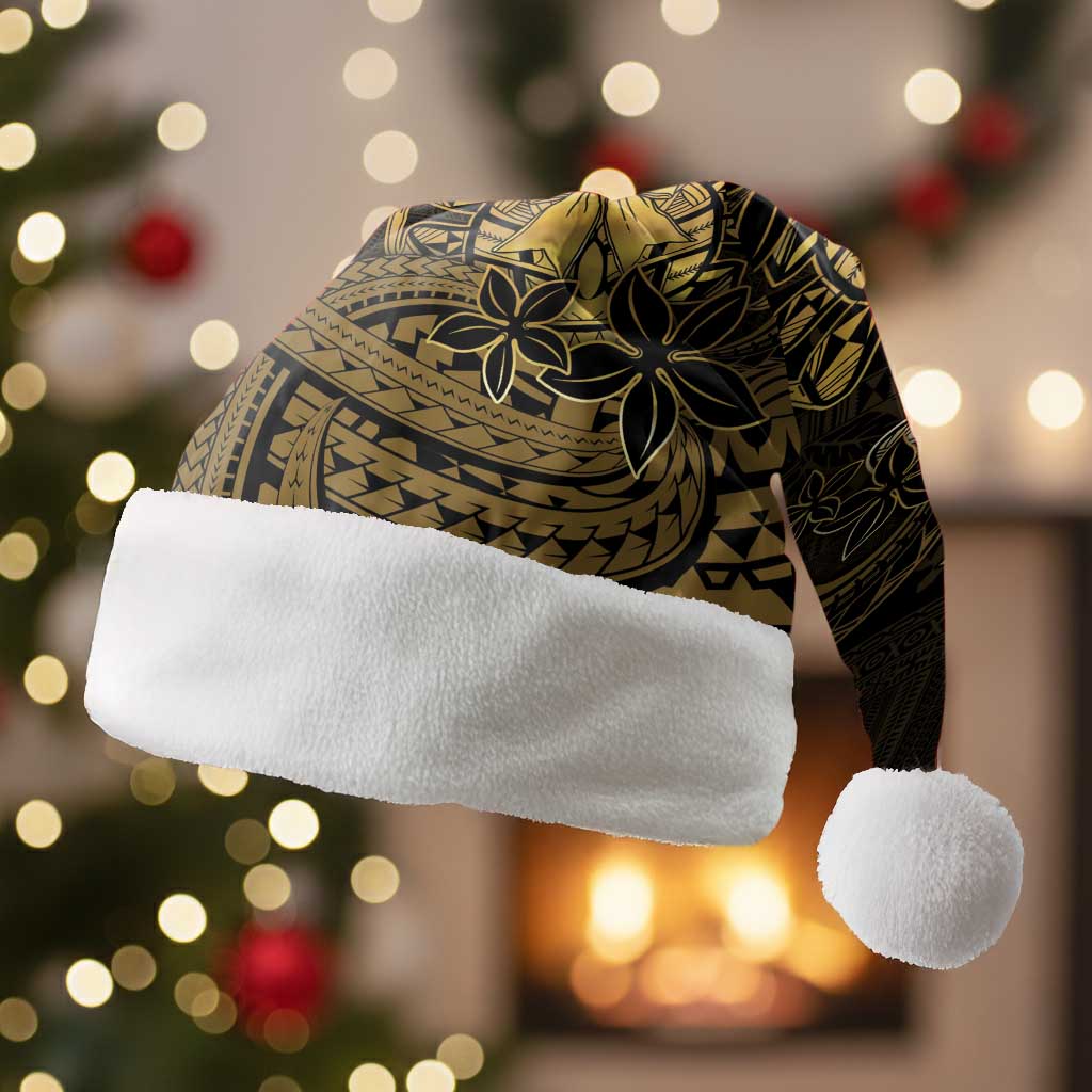 Niue Christmas Santa Hat Niuean Crab Xmas Tribal Waves DT05 Without Fur Gold - Polynesian Pride