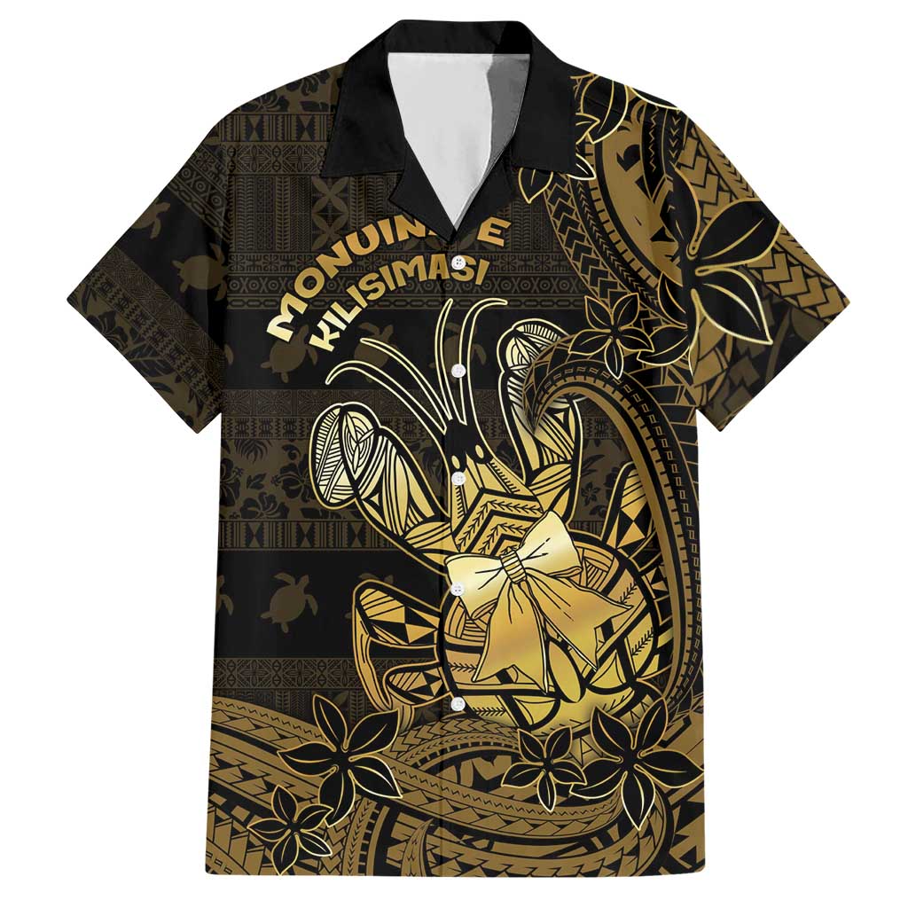 Niue Christmas Hawaiian Shirt Niuean Crab Xmas Tribal Waves DT05 Gold - Polynesian Pride