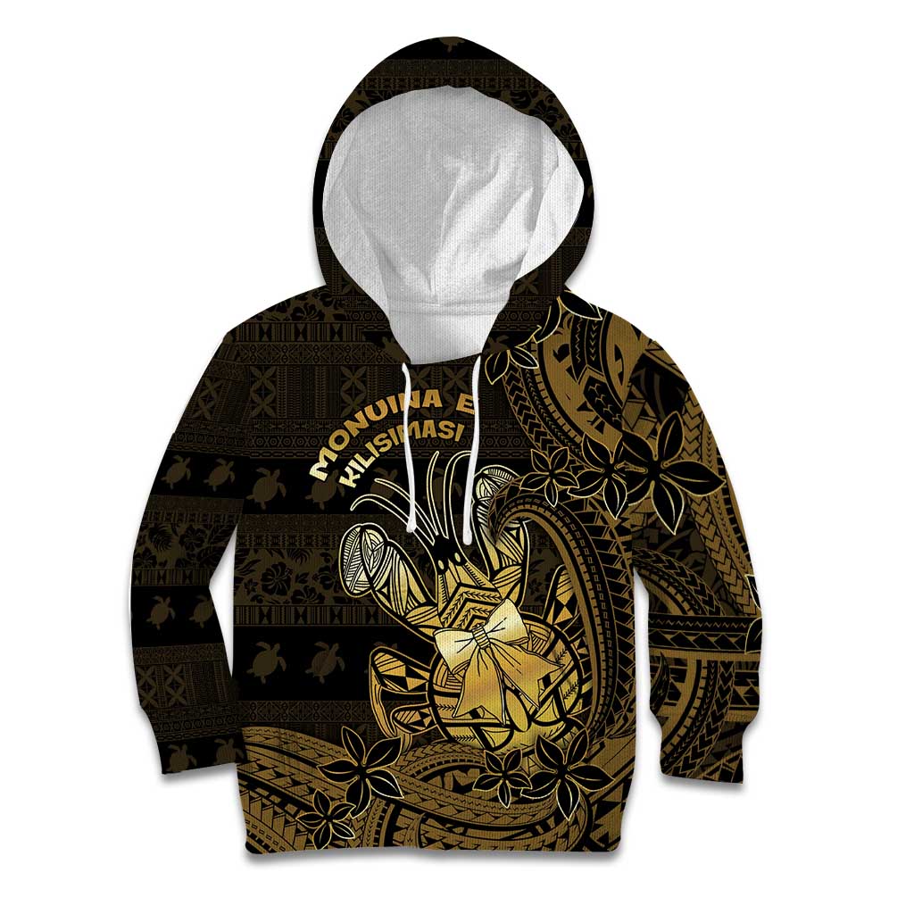 Niue Christmas Kid Hoodie Niuean Crab Xmas Tribal Waves DT05 Hoodie Gold - Polynesian Pride