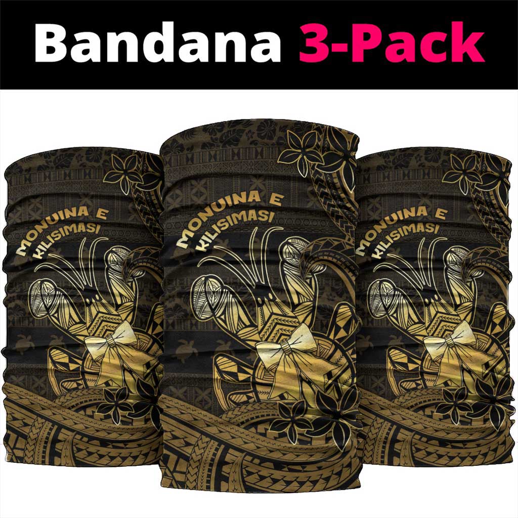 Niue Christmas Neck Gaiter Niuean Crab Xmas Tribal Waves DT05 package One Size: 25*50cm Gold - Polynesian Pride