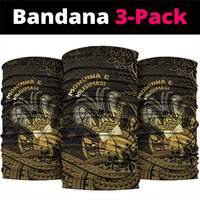 Niue Christmas Neck Gaiter Niuean Crab Xmas Tribal Waves DT05 package One Size: 25*50cm Gold - Polynesian Pride