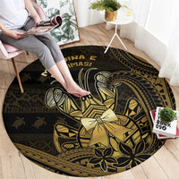 Niue Christmas Round Carpet Niuean Crab Xmas Tribal Waves DT05 - Polynesian Pride
