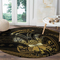 Niue Christmas Round Carpet Niuean Crab Xmas Tribal Waves DT05 - Polynesian Pride