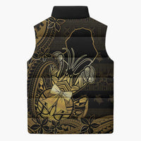 Niue Christmas Sleeveless Puffer Jacket Niuean Crab Xmas Tribal Waves DT05 - Polynesian Pride