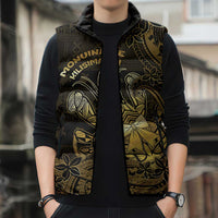 Niue Christmas Sleeveless Puffer Jacket Niuean Crab Xmas Tribal Waves DT05 - Polynesian Pride
