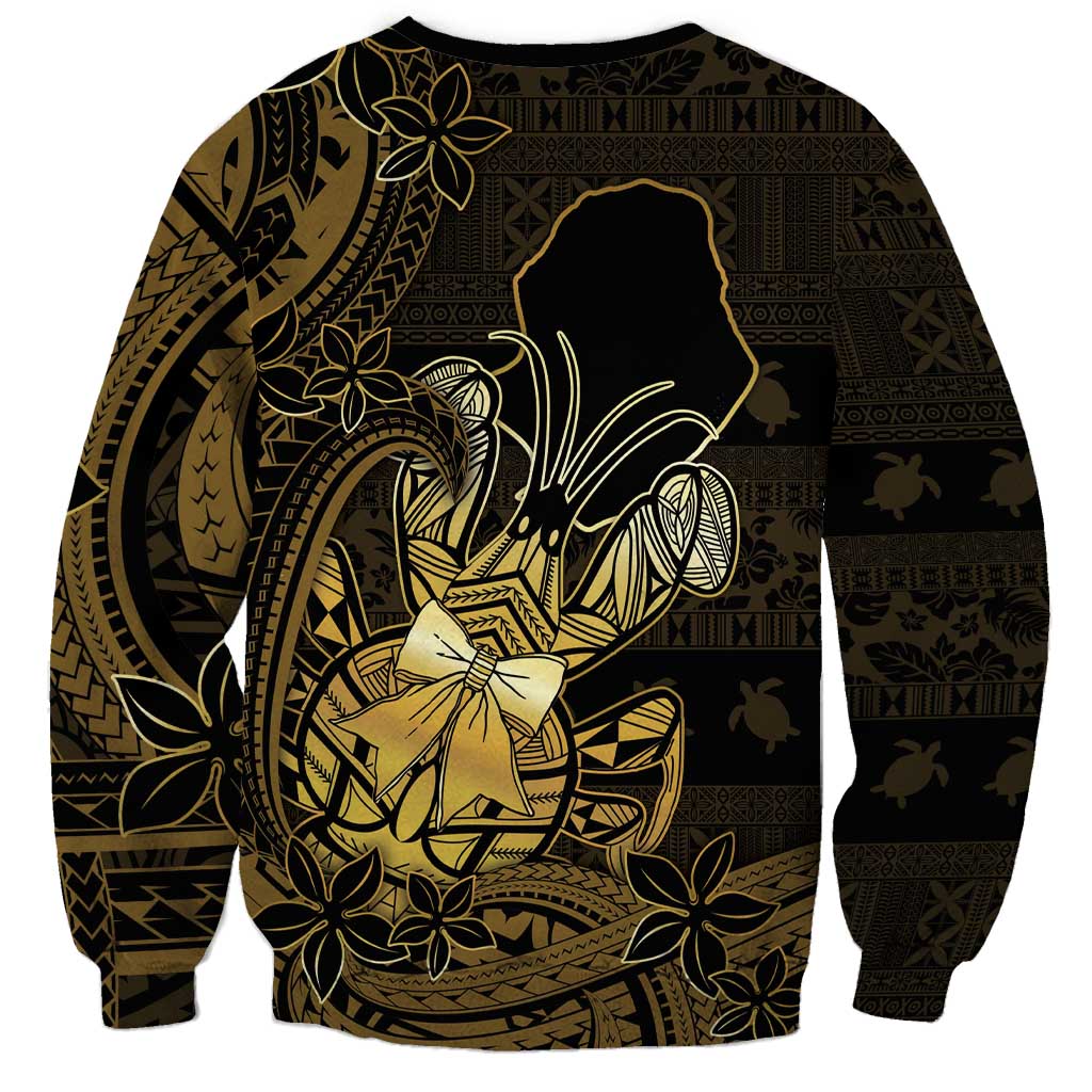Niue Christmas Sweatshirt Niuean Crab Xmas Tribal Waves DT05 - Polynesian Pride