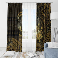 Niue Christmas Window Curtain Niuean Crab Xmas Tribal Waves DT05 - Polynesian Pride