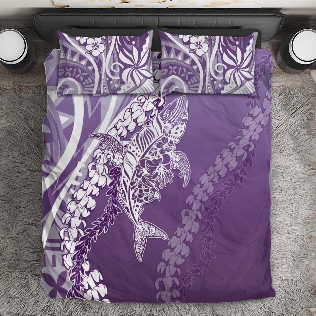 Hawaii Puakenikeni And Maile Lei Bedding Set Violet Polynesian Shark Tattoo DT05 Violet - Polynesian Pride