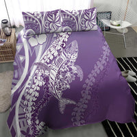 Hawaii Puakenikeni And Maile Lei Bedding Set Violet Polynesian Shark Tattoo DT05 - Polynesian Pride