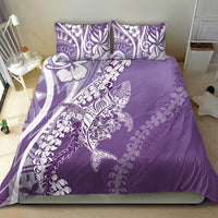 Hawaii Puakenikeni And Maile Lei Bedding Set Violet Polynesian Shark Tattoo DT05 - Polynesian Pride