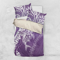 Hawaii Puakenikeni And Maile Lei Bedding Set Violet Polynesian Shark Tattoo DT05 US Twin 172cm x 218cm Violet - Polynesian Pride