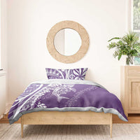 Hawaii Puakenikeni And Maile Lei Bedding Set Violet Polynesian Shark Tattoo DT05 - Polynesian Pride