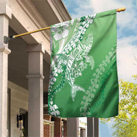 Hawaii Puakenikeni And Maile Lei Garden Flag Green Polynesian Shark Tattoo DT05 House Flag Green - Polynesian Pride