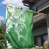 Hawaii Puakenikeni And Maile Lei Garden Flag Green Polynesian Shark Tattoo DT05 - Polynesian Pride