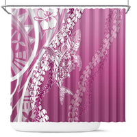 Hawaii Puakenikeni And Maile Lei Shower Curtain Pink Polynesian Shark Tattoo DT05 Pink - Polynesian Pride