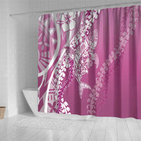 Hawaii Puakenikeni And Maile Lei Shower Curtain Pink Polynesian Shark Tattoo DT05 - Polynesian Pride