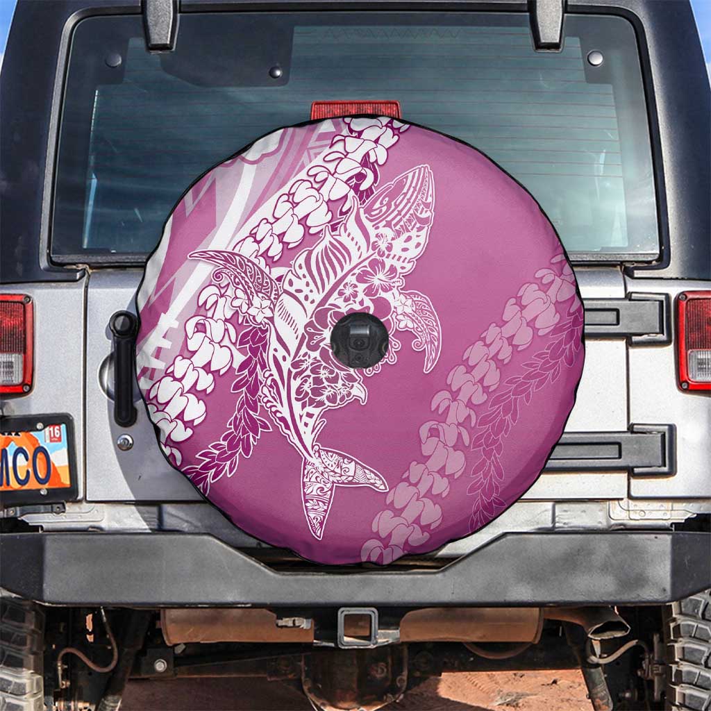 Hawaii Puakenikeni And Maile Lei Spare Tire Cover Pink Polynesian Shark Tattoo DT05 Pink - Polynesian Pride