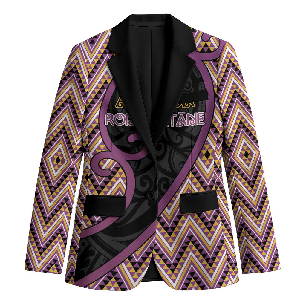 Custom Aotearoa Atua Rongomatane Blazer God Of Cultivated Foods Koru Patterns DT05 Unisex Purple - Polynesian Pride