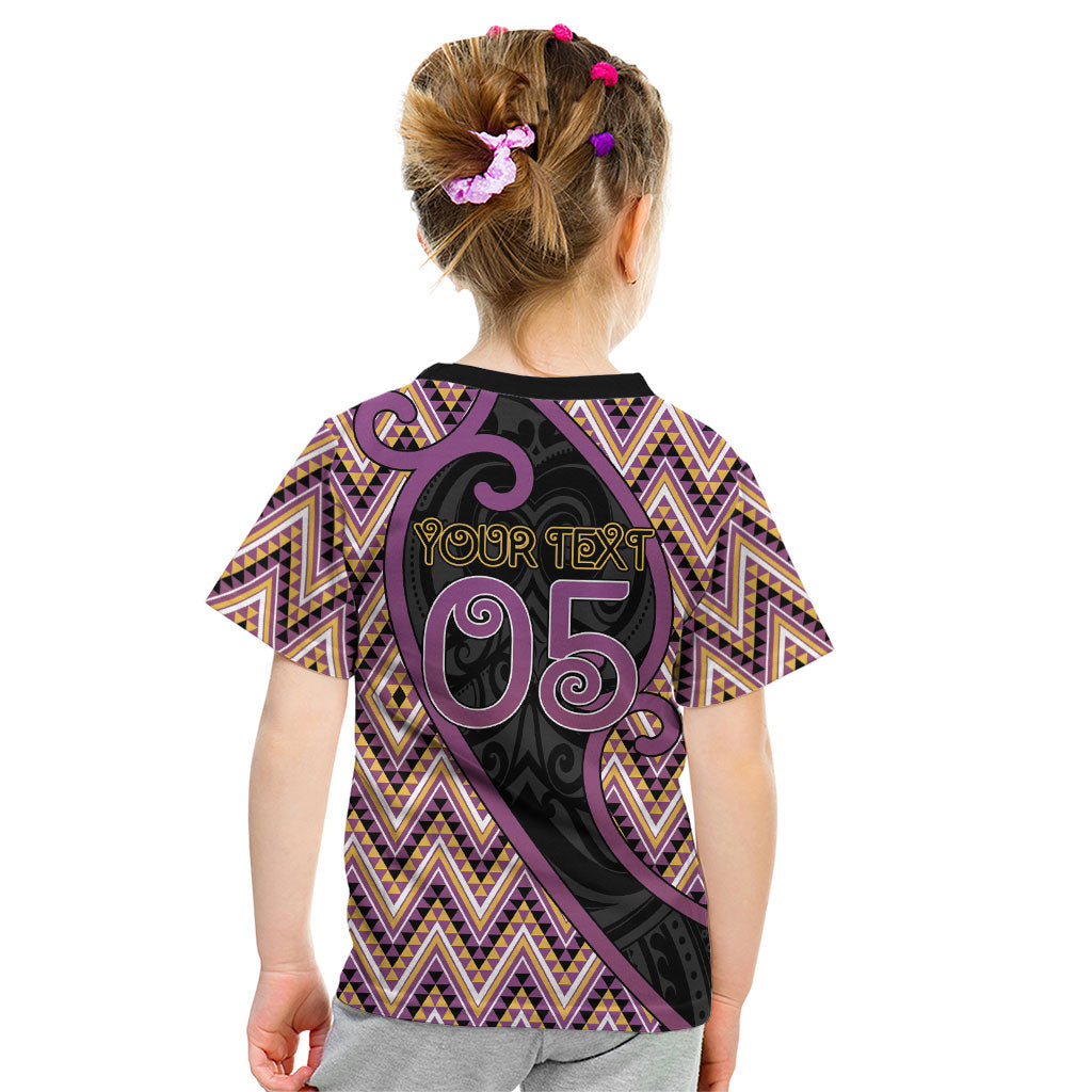 Custom Aotearoa Atua Rongomatane Kid T Shirt God Of Cultivated Foods Koru Patterns DT05 - Polynesian Pride