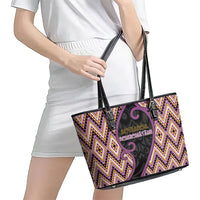 Aotearoa Atua Rongomatane Leather Tote Bag God Of Cultivated Foods Koru Patterns DT05 - Polynesian Pride
