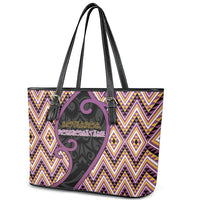 Aotearoa Atua Rongomatane Leather Tote Bag God Of Cultivated Foods Koru Patterns DT05 - Polynesian Pride